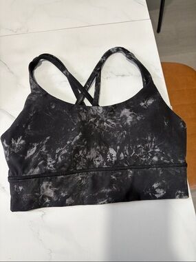 lululemon athletica Black & Gray Marble Strappy Sports Bra